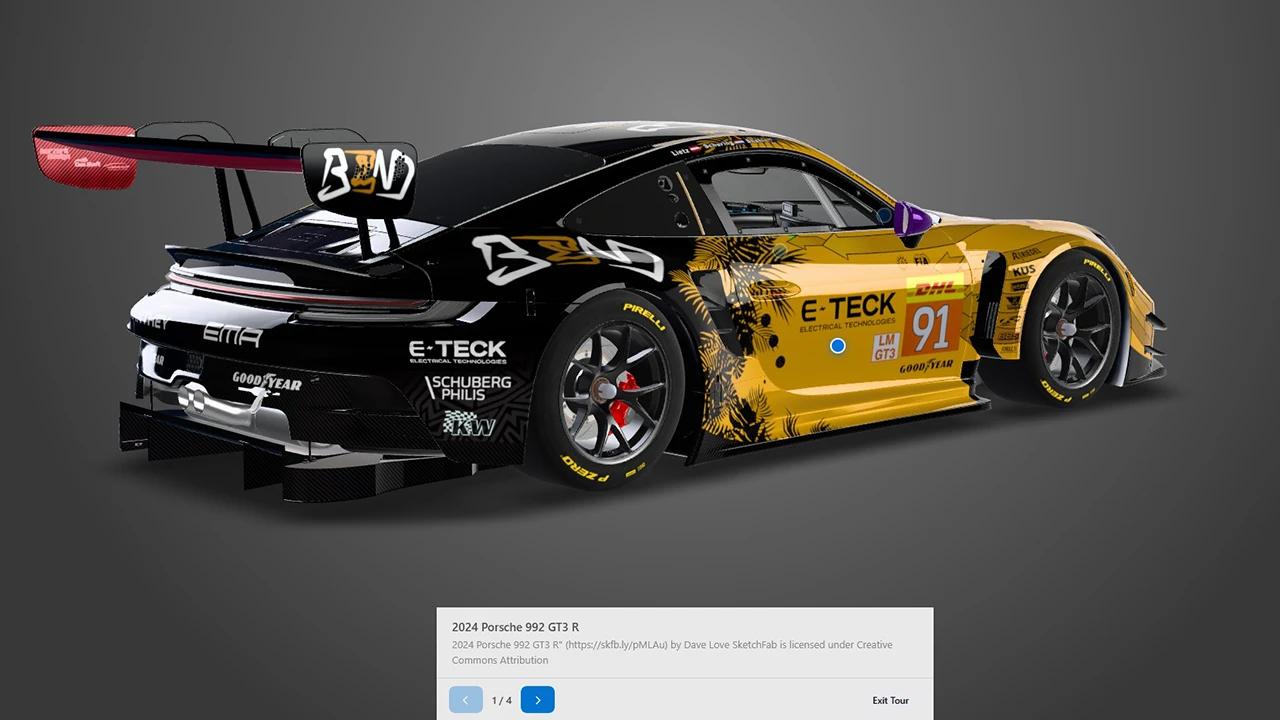 3D product presentation with guided timeline tour